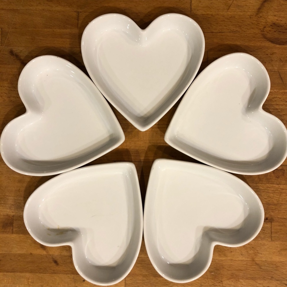 Crate & Barrel Heart-Shaped Dish Set